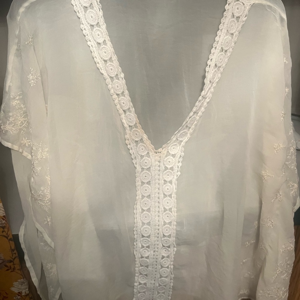 Maurices Cream Lace Trim Top